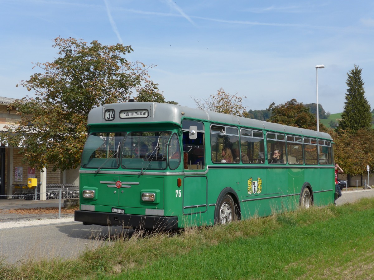 (155'521) - BVB Basel (RWB) - Nr. 75/BE 399'675 - FBW/FHS am 5. Oktober 2014 in Burgdorf, Ziegelgut