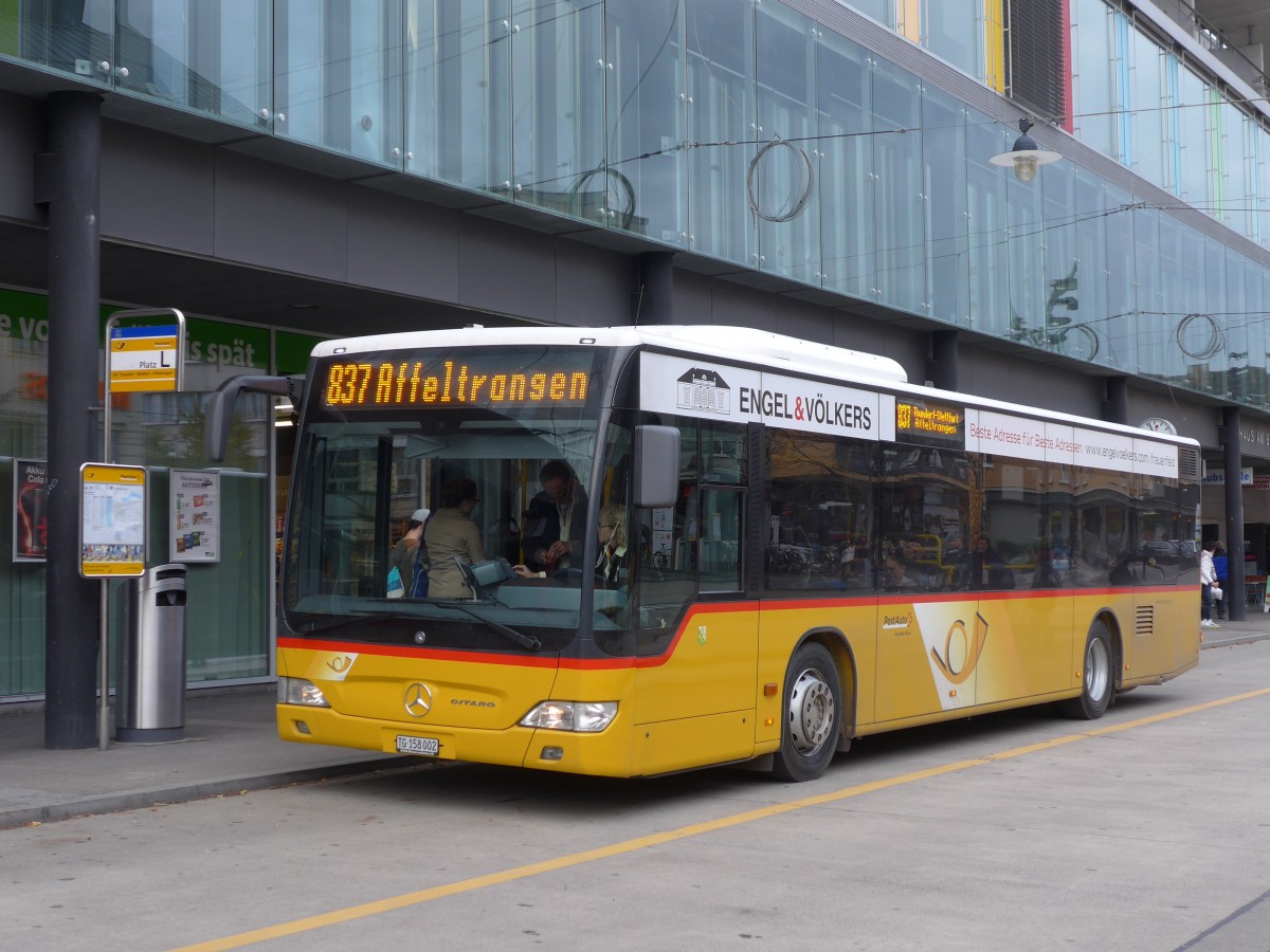 (155'942) - PostAuto Ostschweiz - TG 158'002 - Mercedes am 22. Oktober 2014 beim Bahnhof Frauenfeld