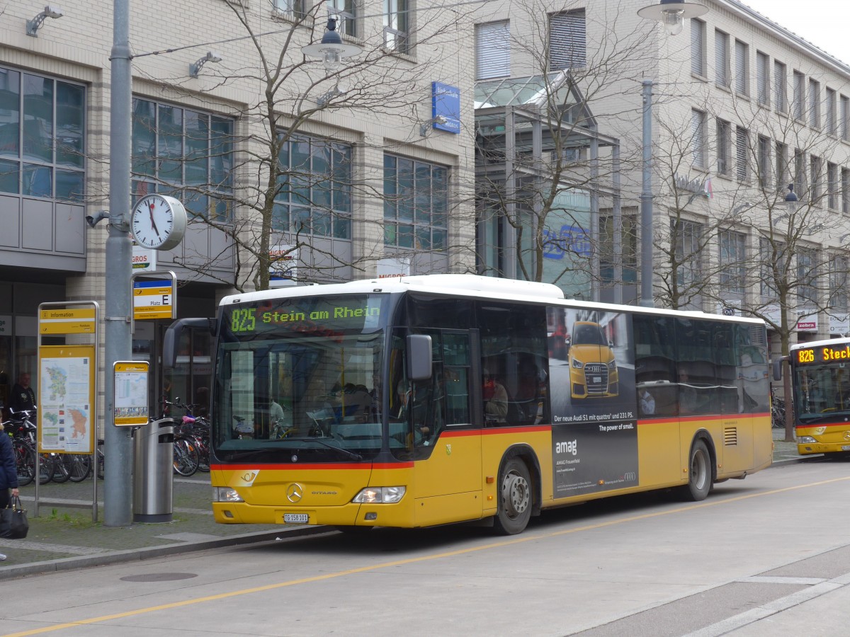 (155'943) - PostAuto Ostschweiz - TG 158'101 - Mercedes (ex Nr. 6) am 22. Oktober 2014 beim Bahnhof Frauenfeld