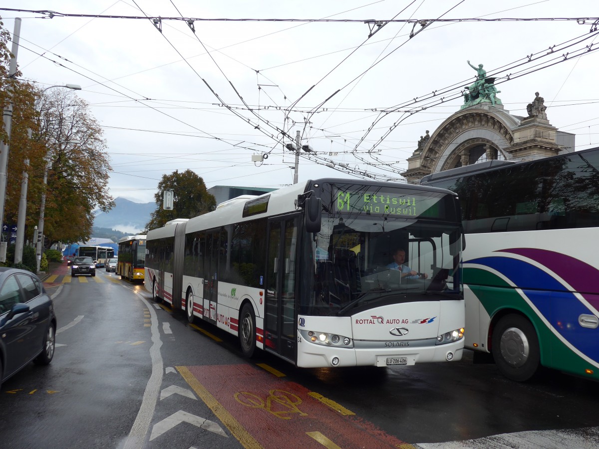 (156'035) - ARAG Ruswil - Nr. 34/LU 206'406 - Solaris am 25. Oktober 2014 beim Bahnhof Luzern