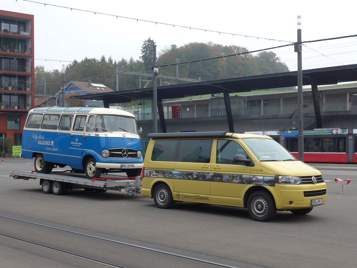 (156'107) - Aus Deutschland: Edelweiss, Ainring - BGL-O 319H - Mercedes am 26. Oktober 2014 in Bern, Gilberte-de-Courgenay-Platz