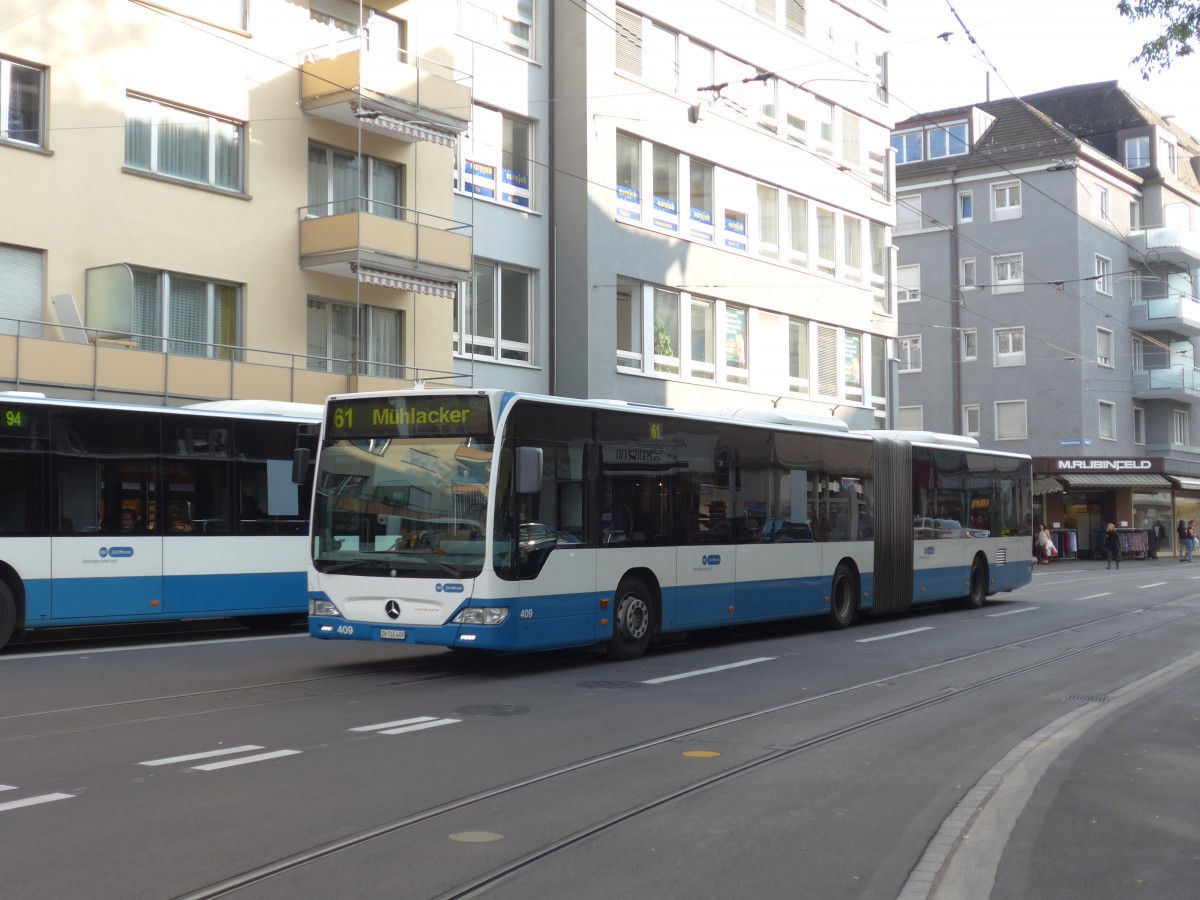 (156'288) - VBZ Zrich - Nr. 409/ZH 745'409 - Mercedes am 28. Oktober 2014 beim Bahnhof Zrich-Oerlikon
