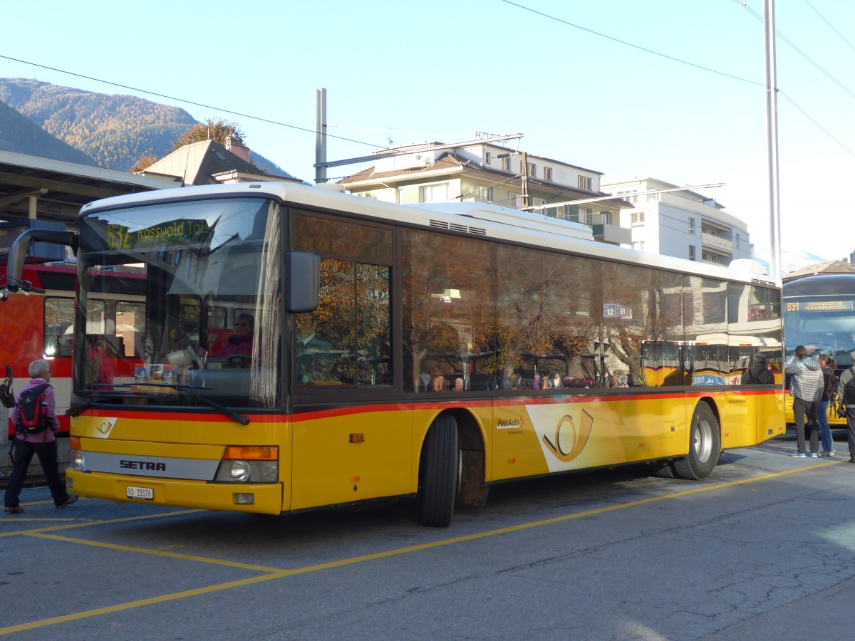 (156'337) - PostAuto Wallis - VS 15'176 - Setra (ex Anthamatten, Saas-Almagell) am 31. Oktober 2014 beim Bahnhof Brig