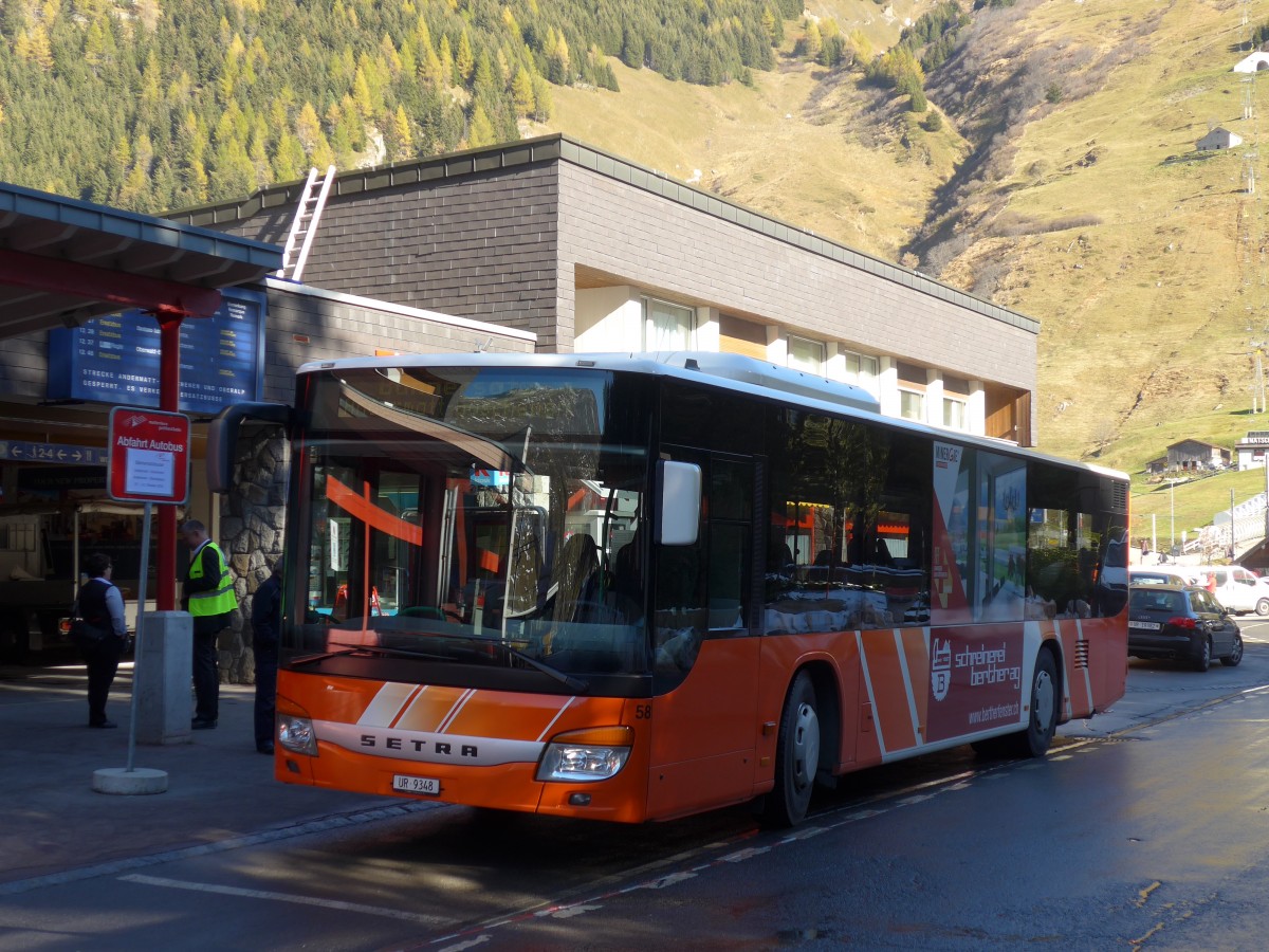 (156'353) - AAGU Altdorf - Nr. 58/UR 9348 - Setra am 31. Oktober 2014 beim Bahnhof Andermatt