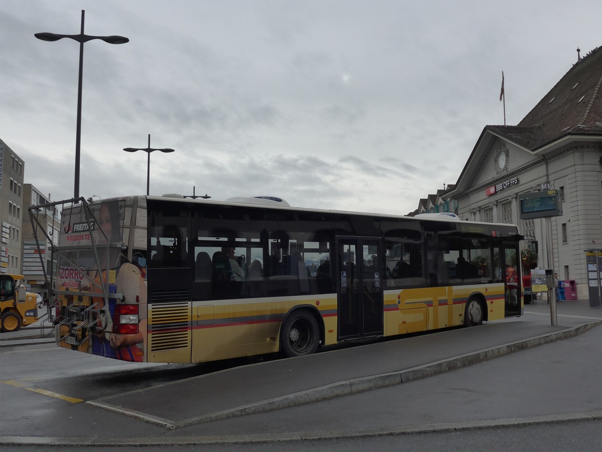 (156'492) - STI Thun - Nr. 117/BE 700'117 - MAN am 10. November 2014 beim Bahnhof Thun