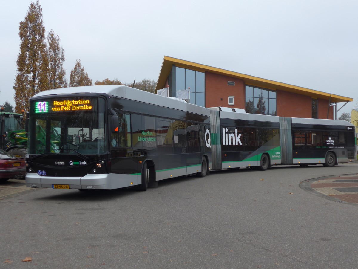 (156'604) - Qbuzz, Groningen - Nr. 3491/ZZ-95-28 - Hess am 18. November 2014 beim Bahnhof Zuidhorn
