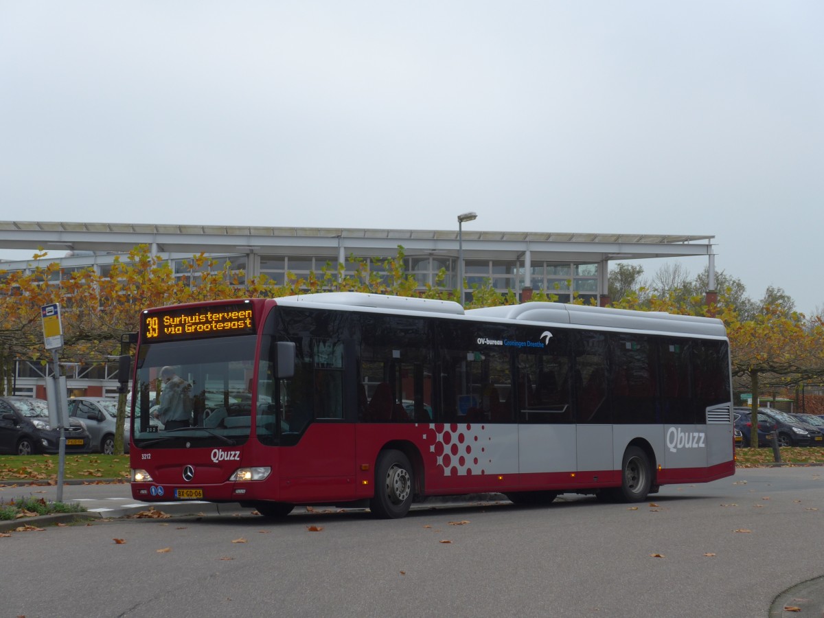 (156'606) - Qbuzz, Groningen - Nr. 3212/BX-GD-06 - Mercedes am 18. November 2014 beim Bahnhof Zuidhorn