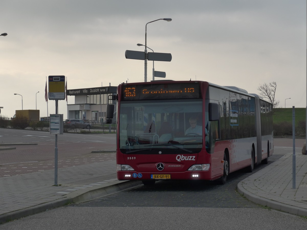 (156'844) - Qbuzz, Groningen - Nr. 3509/BX-GF-91 - Mercedes am 19. November 2014 in Lauwersoog, Haven