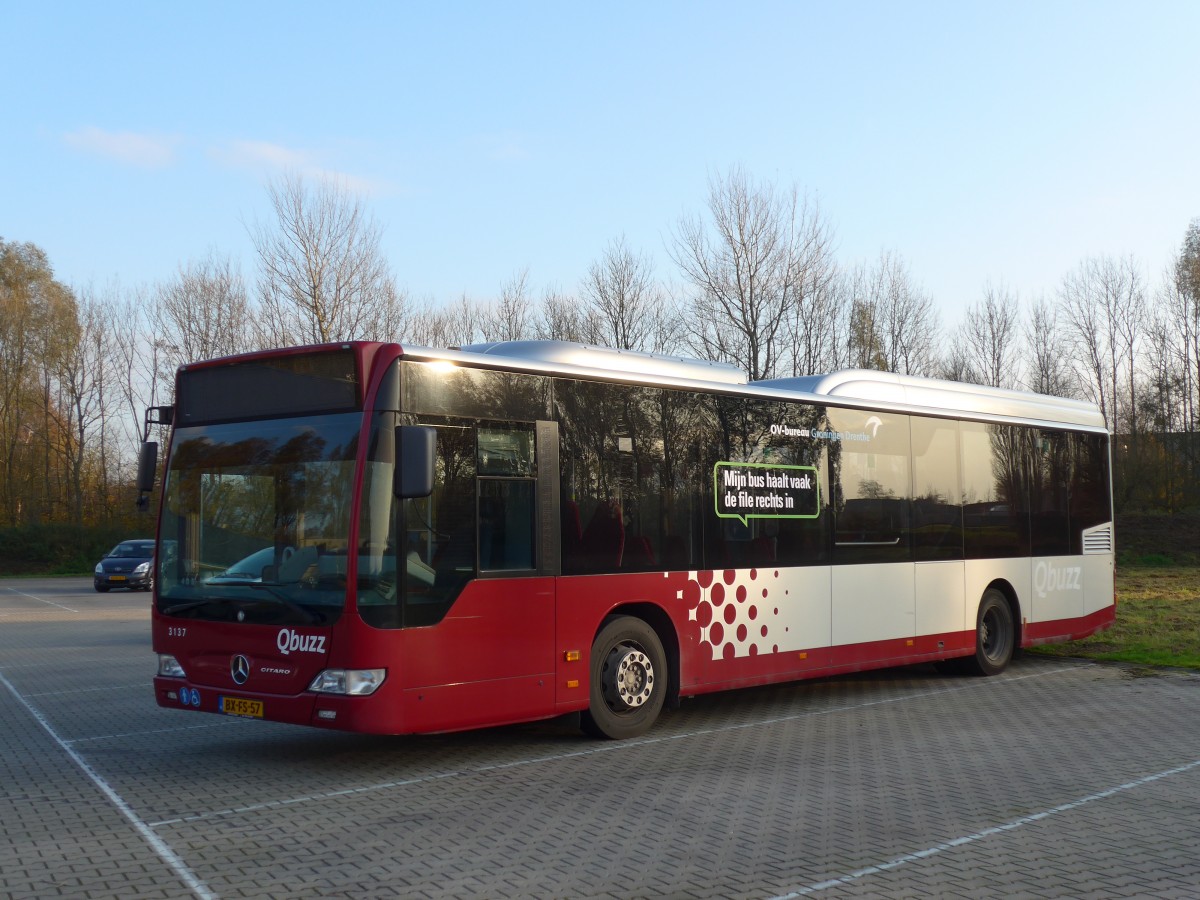 (156'878) - Qbuzz, Groningen - Nr. 3137/BX-FS-57 - Mercedes am 19. November 2014 in Zoutkamp, Qbuzz
