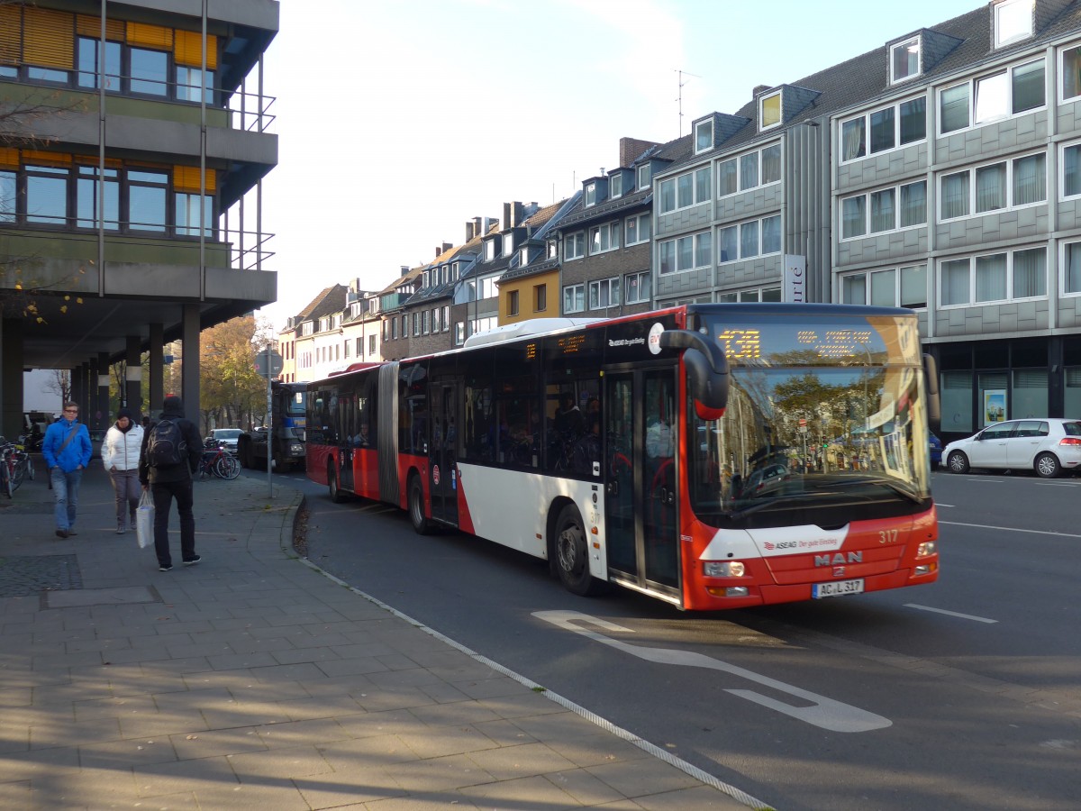 (157'209) - ASEAG Aachen - Nr. 317/AC-L 317 - MAN am 21. November 2014 beim Hauptbahnhof Aachen