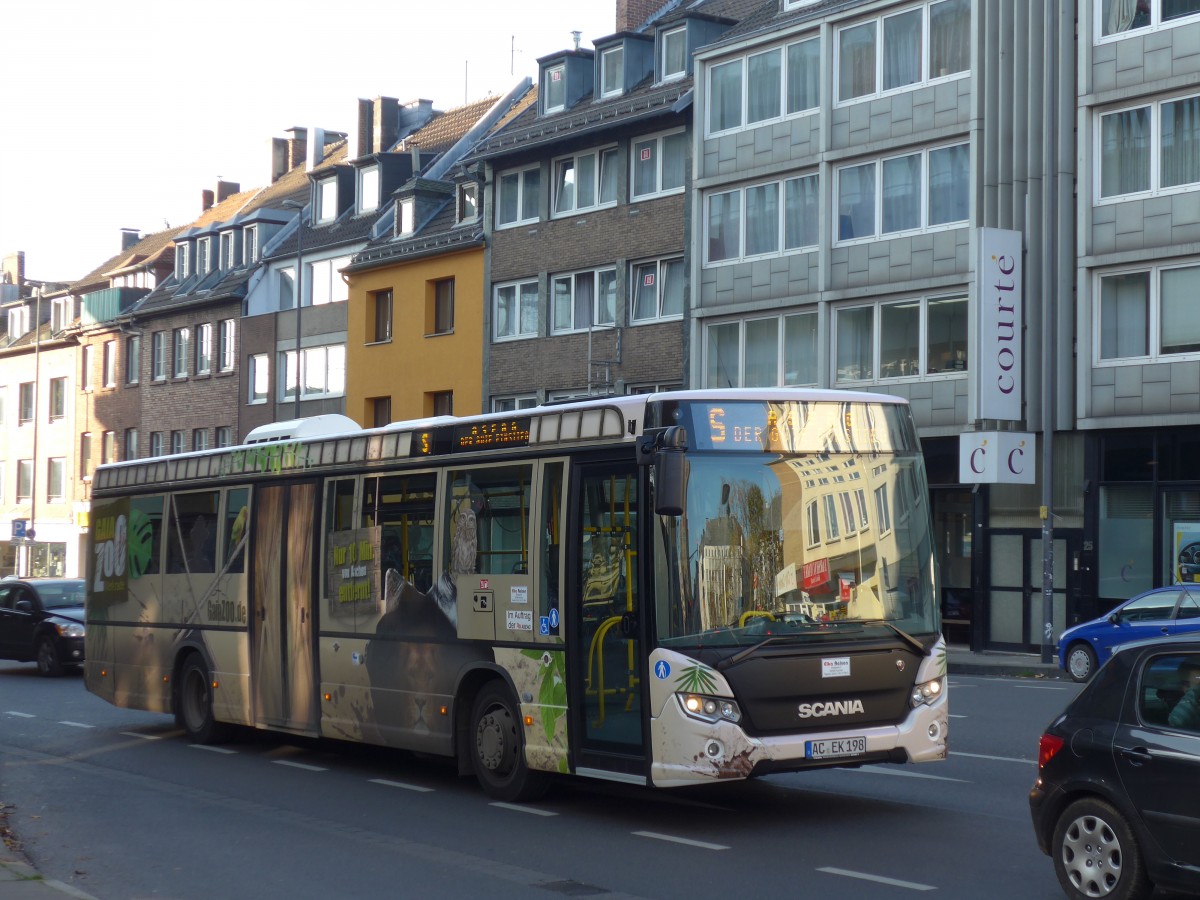 (157'217) - Elka, Aachen - AC-EK 198 - Scania am 21. November 2014 beim Hauptbahnhof Aachen