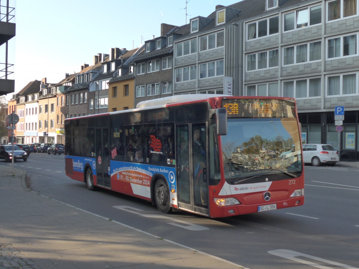 (157'219) - ASEAG Aachen - Nr. 272/AC-L 586 - Mercedes am 21. November 2014 beim Hauptbahnhof Aachen