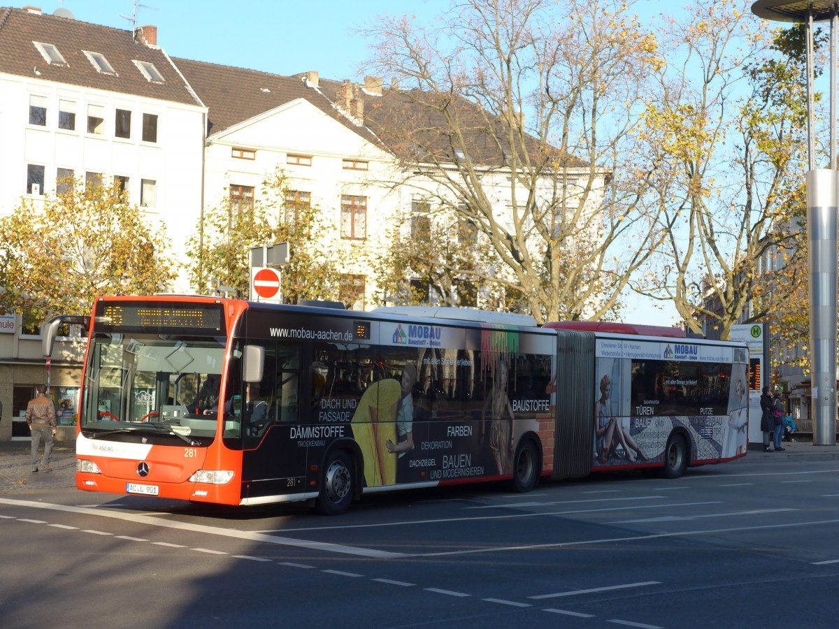 (157'233) - ASEAG Aachen - Nr. 281/AC-L 901 - Mercedes am 21. November 2014 beim Hauptbahnhof Aachen