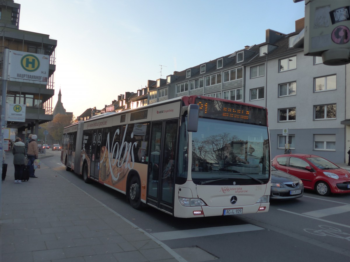 (157'281) - ASEAG Aachen - Nr. 294/AC-L 929 - Mercedes am 21. November 2014 beim Hauptbahnhof Aachen
