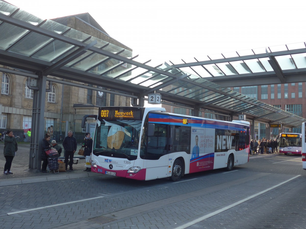 (157'321) - MBus, Mnchengladbach - Nr. 1305/MG-QS 135 - Mercedes am 22. November 2014 beim Hauptbahnhof Mnchengladbach