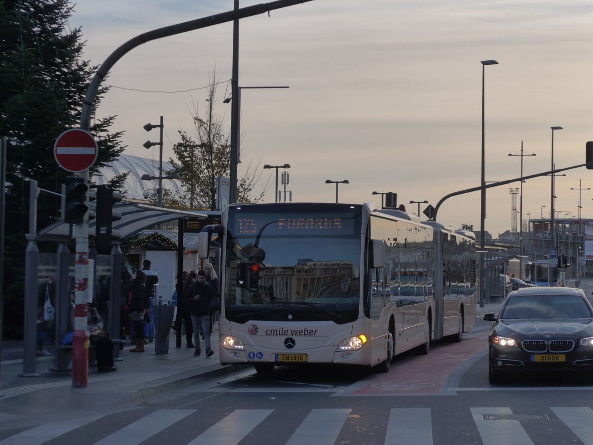(157'395) - Weber, Canach - EW 1416 - Mercedes am 22. November 2014 beim Bahnhof Luxembourg