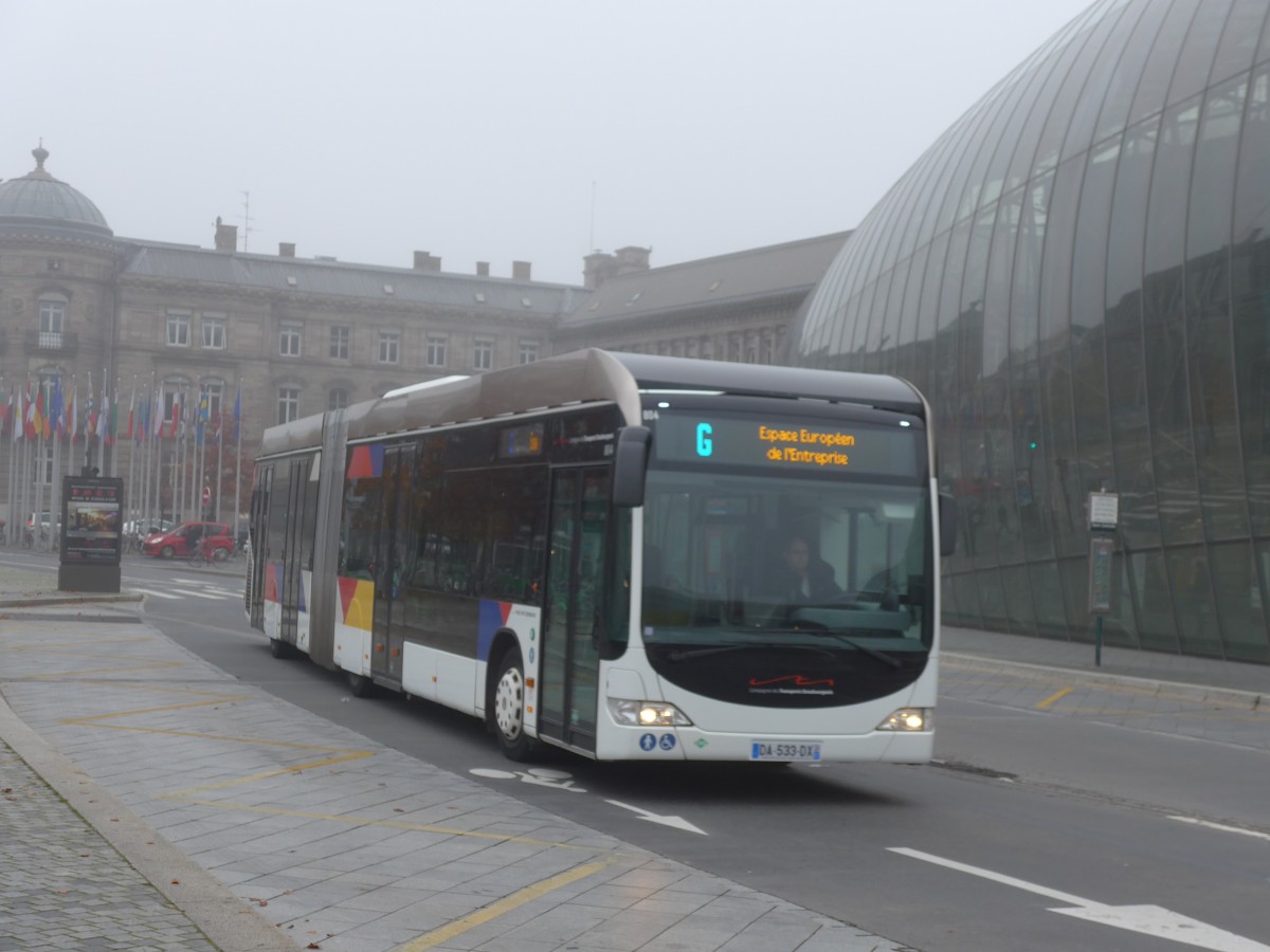 (157'462) - CTS Strasbourg - Nr. 804/DA 533 DX - Mercedes am 23. November 2014 beim Hauptbahnhof Strasbourg