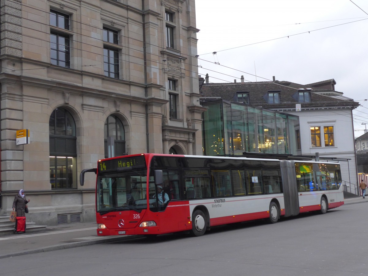 (157'675) - SW Winterthur - Nr. 326/ZH 697'326 - Mercedes am 6. Dezember 2014 beim Hauptbahnhof Winterthur