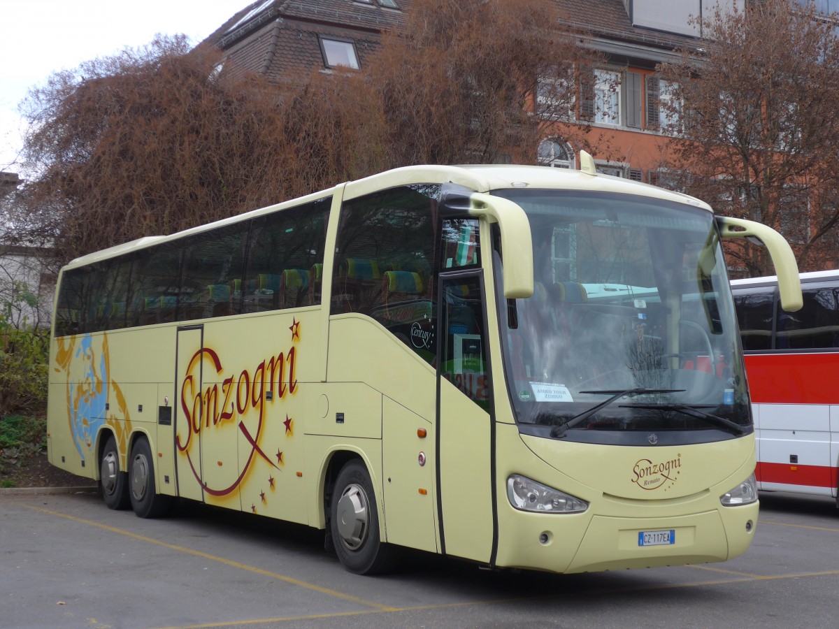 (157'754) - Aus Italien: Sonzogni, Zogno - CZ-117 EA - Scania/Irizar am 14. Dezember 2014 in Zrich, Sihlquai