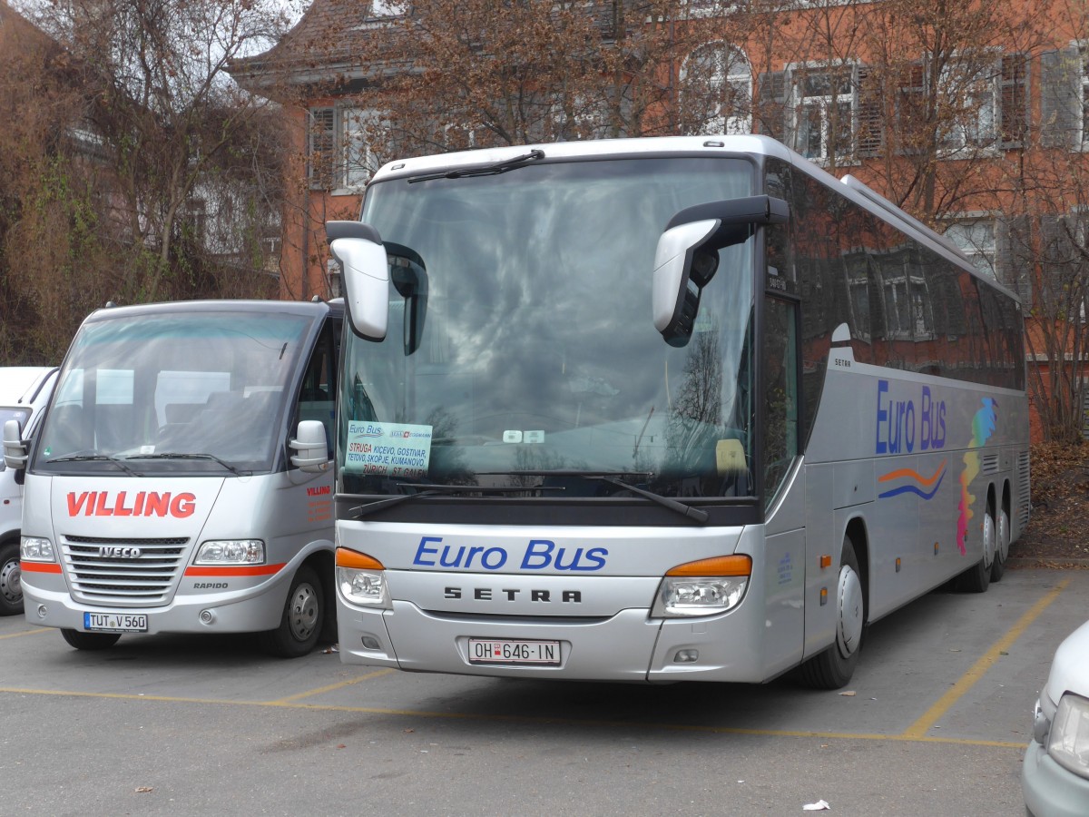 (157'798) - Aus Mazedonien: Euro Bus, Struga - Nr. 5702/OH 646-IN - Setra am 14. Dezember 2014 in Zrich, Sihlquai