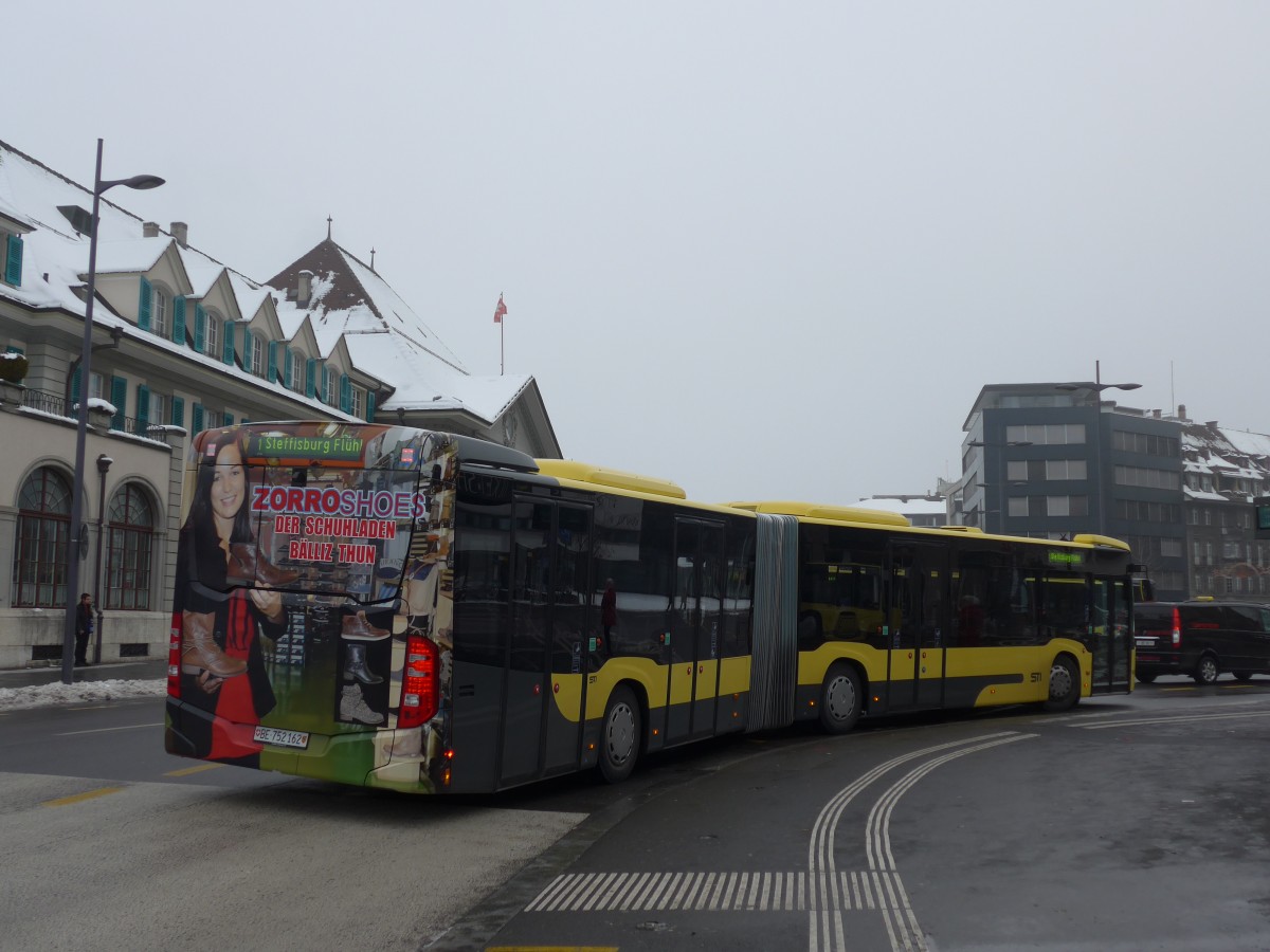 (158'114) - STI Thun - Nr. 162/BE 752'162 - Mercedes am 2. Januar 2015 beim Bahnhof Thun