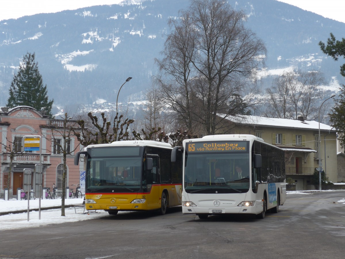 (158'152) - TPC Aigle - VS 383'834 - Mercedes am 2. Januar 2015 beim Bahnhof Monthey CFF