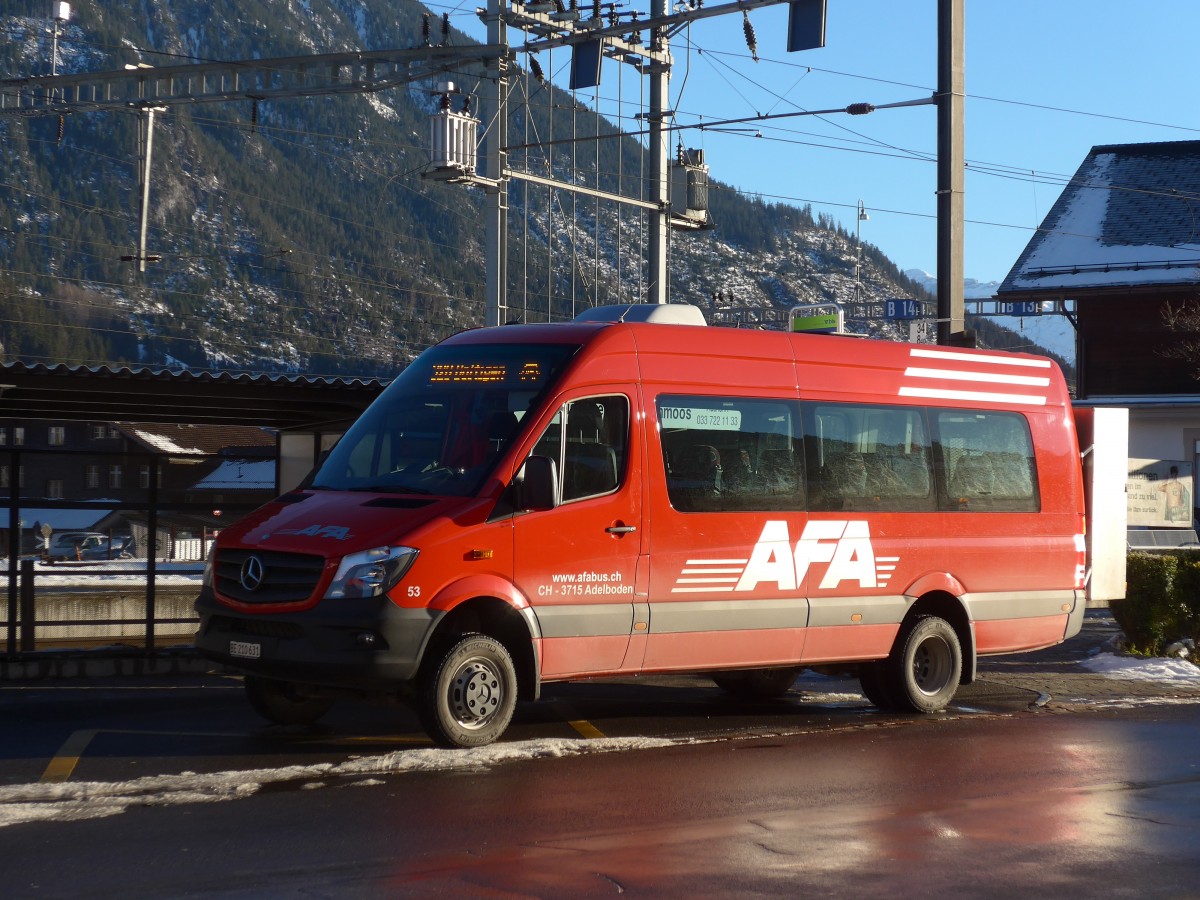 (158'240) - AFA Adelboden - Nr. 53/BE 210'631 - Mercedes am 5. Januar 2015 beim Bahnhof Zweisimmen