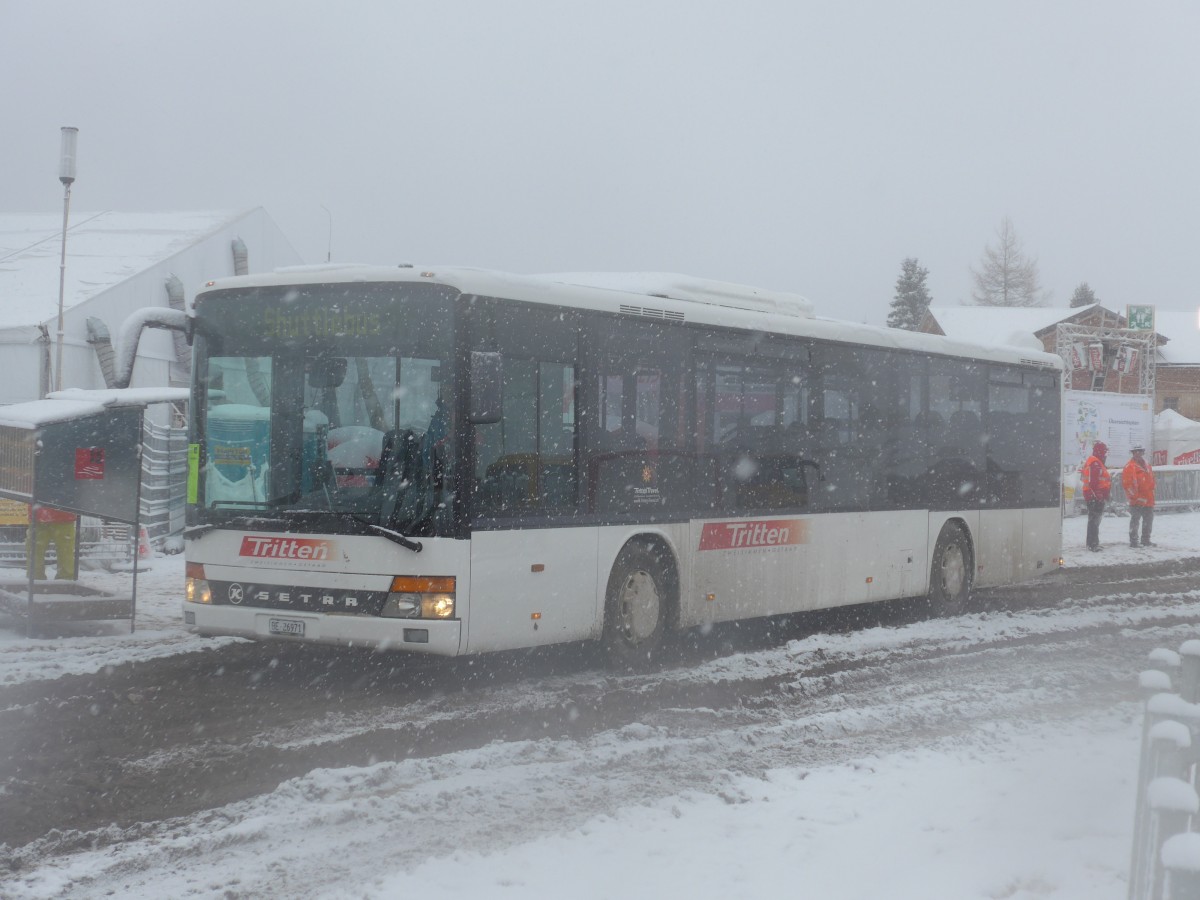(158'273) - Tritten, Zweisimmen - Nr. 52/BE 26'971 - Setra (ex Interbus, Yverdon Nr. 52; ex AAGL Liestal Nr. 63) am 11. Januar 2015 in Adelboden, Weltcup