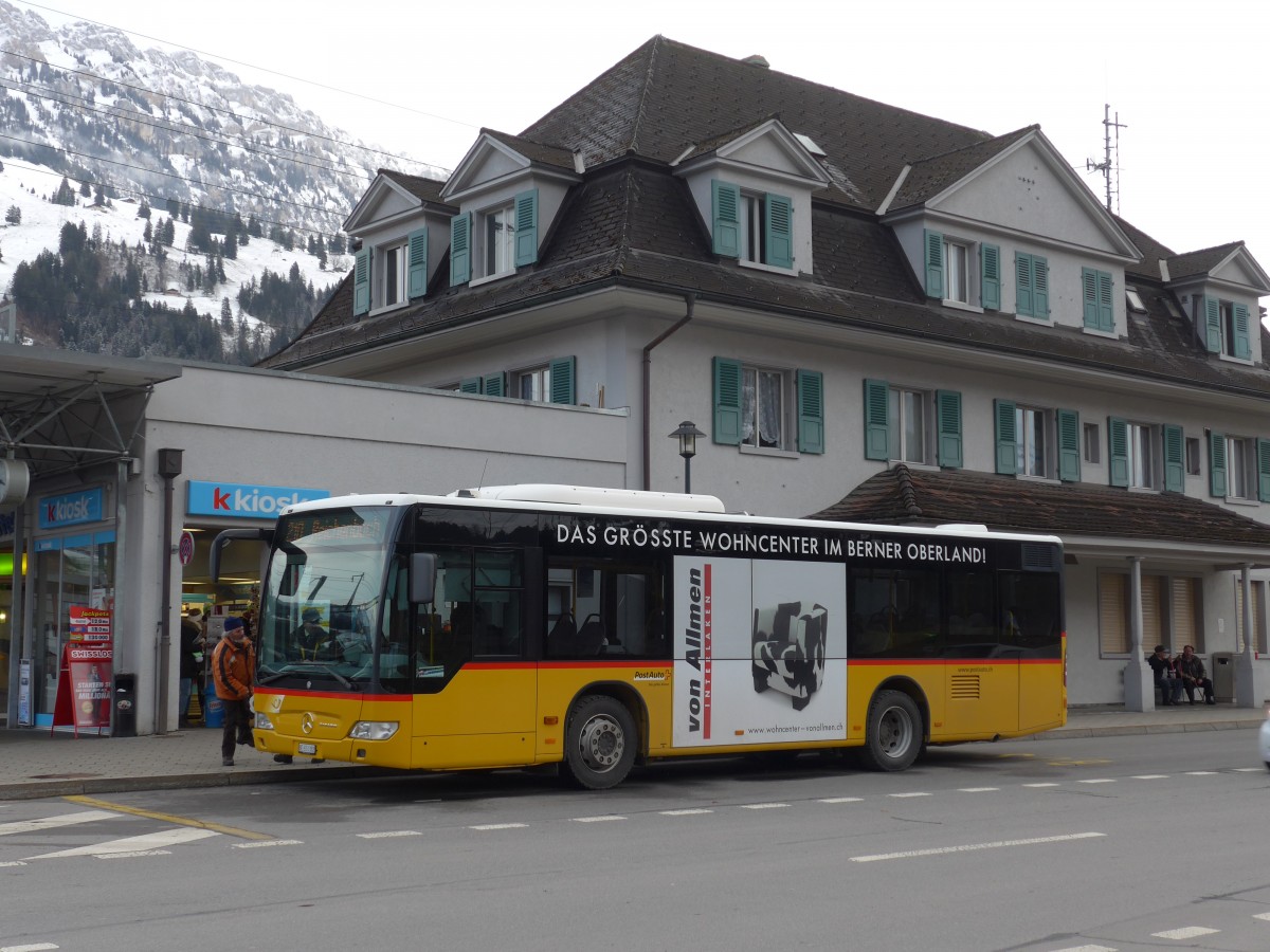 (158'385) - PostAuto Bern - BE 653'382 - Mercedes am 11. Januar 2015 beim Bahnhof Frutigen