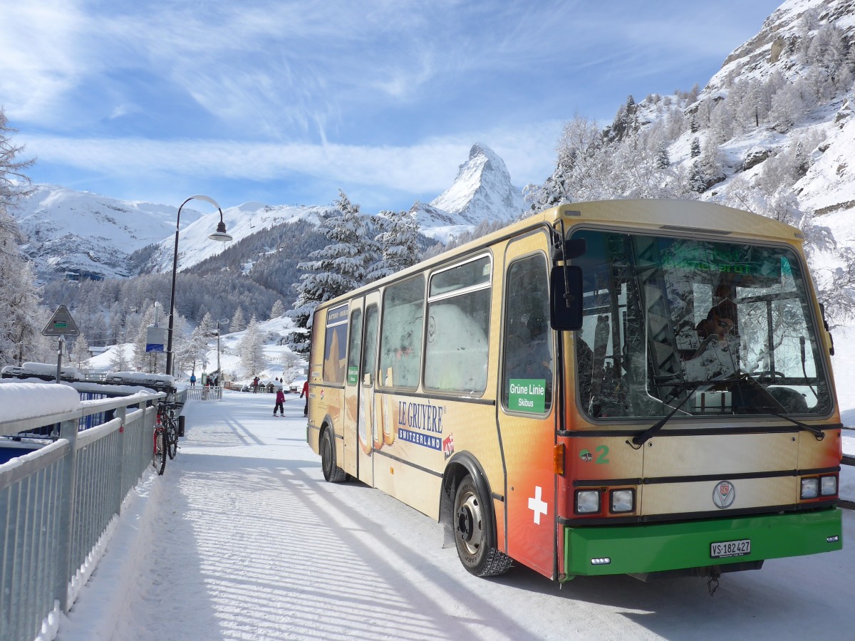 (158'417) - OBZ Zermatt - Nr. 2/VS 182'427 - Vetter (ex Nr. 4) am 18. Januar 2015 in Zermatt, glacier paradise