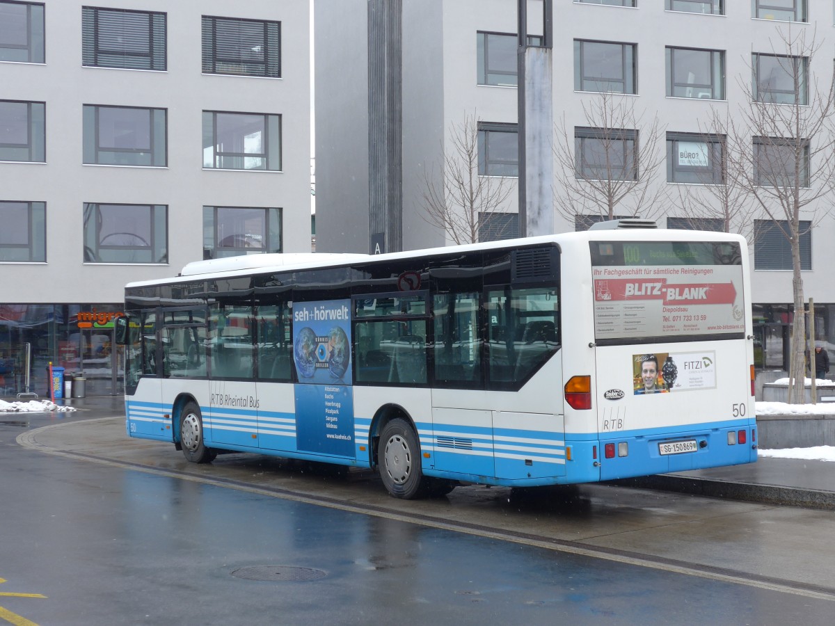 (158'536) - RTB Altsttten - Nr. 50/SG 150'869 - Mercedes am 1. Februar 2015 beim Bahnhof Sargans