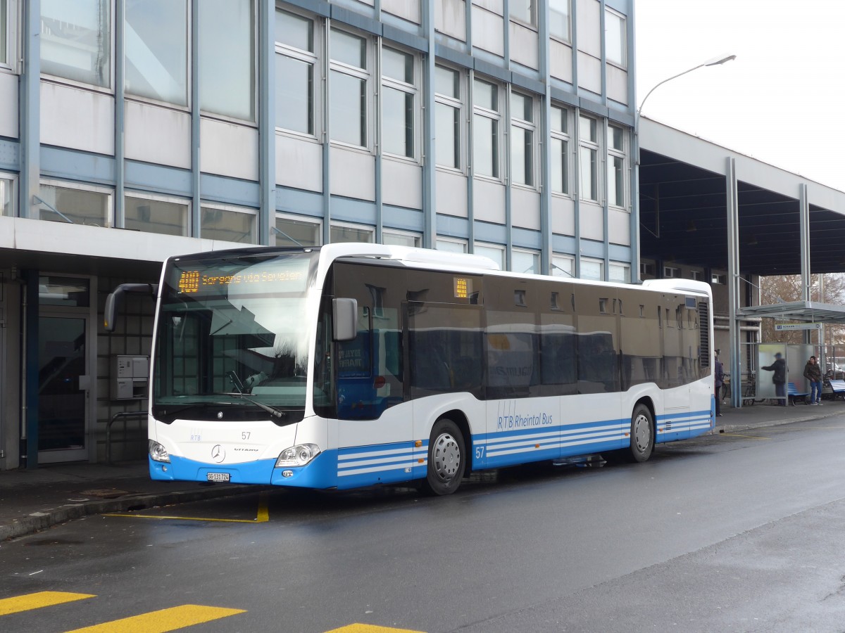 (158'537) - RTB Altsttten - Nr. 57/SG 131'724 - Mercedes am 1. Februar 2015 beim Bahnhof Buchs