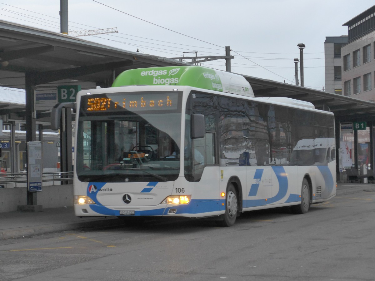 (158'580) - BOGG Wangen b.O. - Nr. 106/SO 136'222 - Mercedes am 4. Februar 2015 beim Bahnhof Olten
