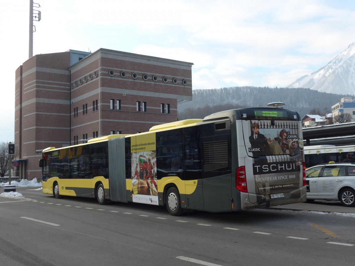 (158'645) - STI Thun - Nr. 164/BE 752'164 - Mercedes am 8. Februar 2015 beim Bahnhof Spiez
