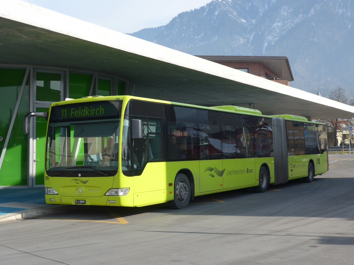 (158'730) - LBA Vaduz - Nr. 55/FL 39'855 - Mercedes am 14. Februar 2015 beim Bahnhof Schaan