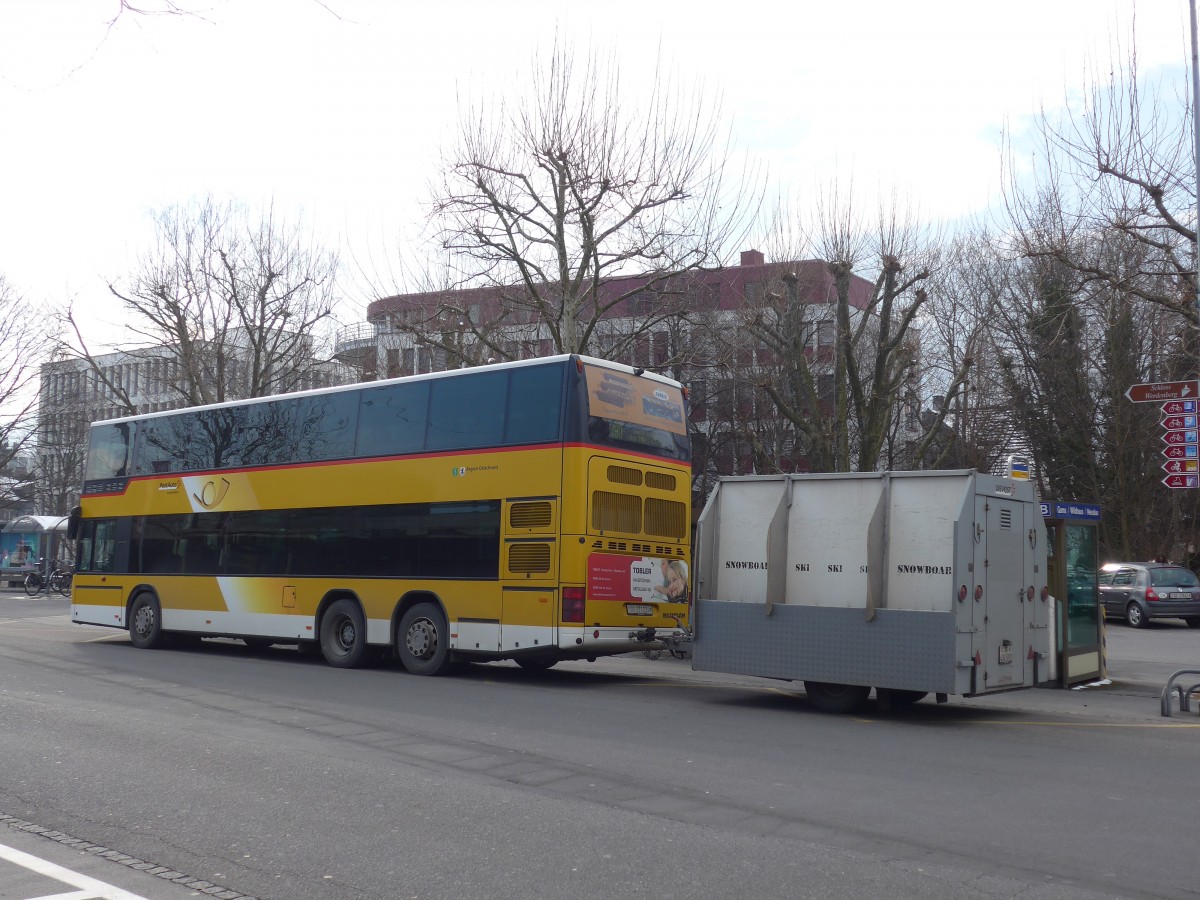 (158'744) - PostAuto Ostschweiz - SG 273'224 - Neoplan (ex P 27'023) am 14. Februar 2015 beim Bahnhof Buchs