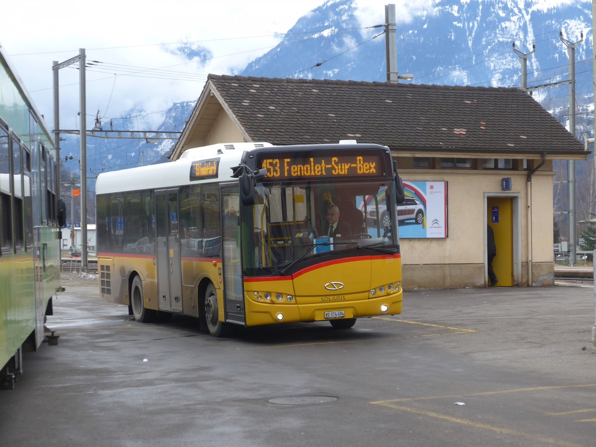 (158'753) - TPC Aigle - VD 374'494 - Solaris am 15. Februar 2015 beim Bahnhof Bex