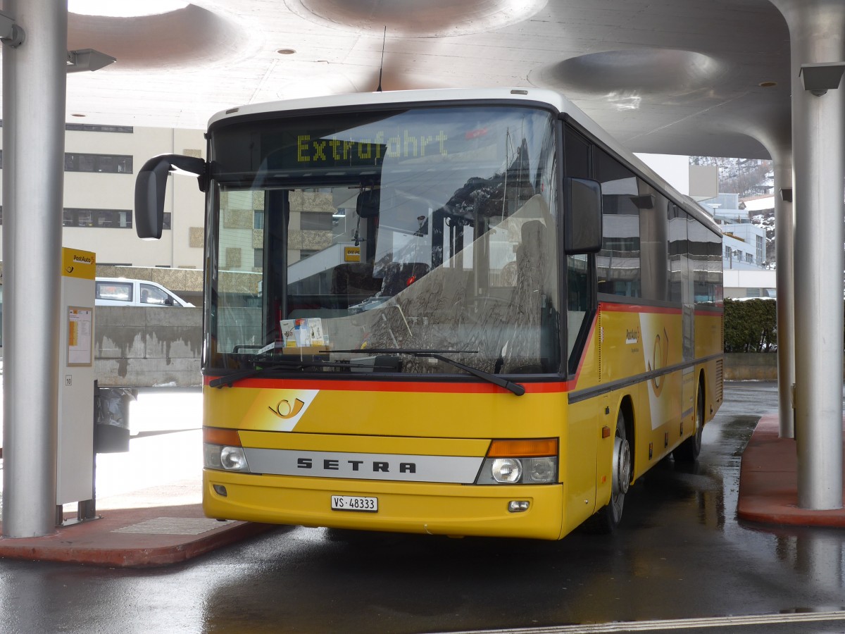 (158'778) - Autotour, Visp - VS 48'333 - Setra am 15. Februar 2015 beim Bahnhof Visp