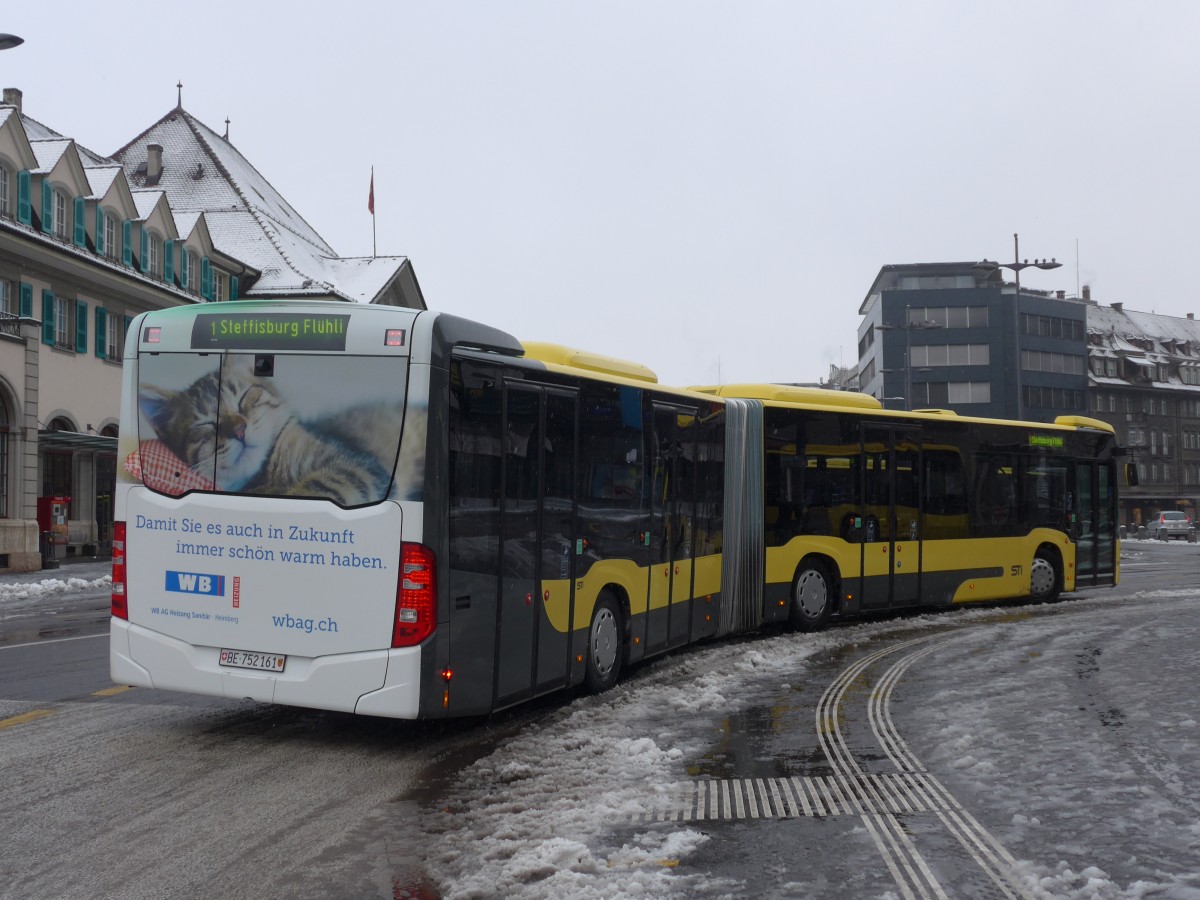 (158'799) - STI Thun - Nr. 161/BE 752'161 - Mercedes am 22. Februar 2015 beim Bahnhof Thun