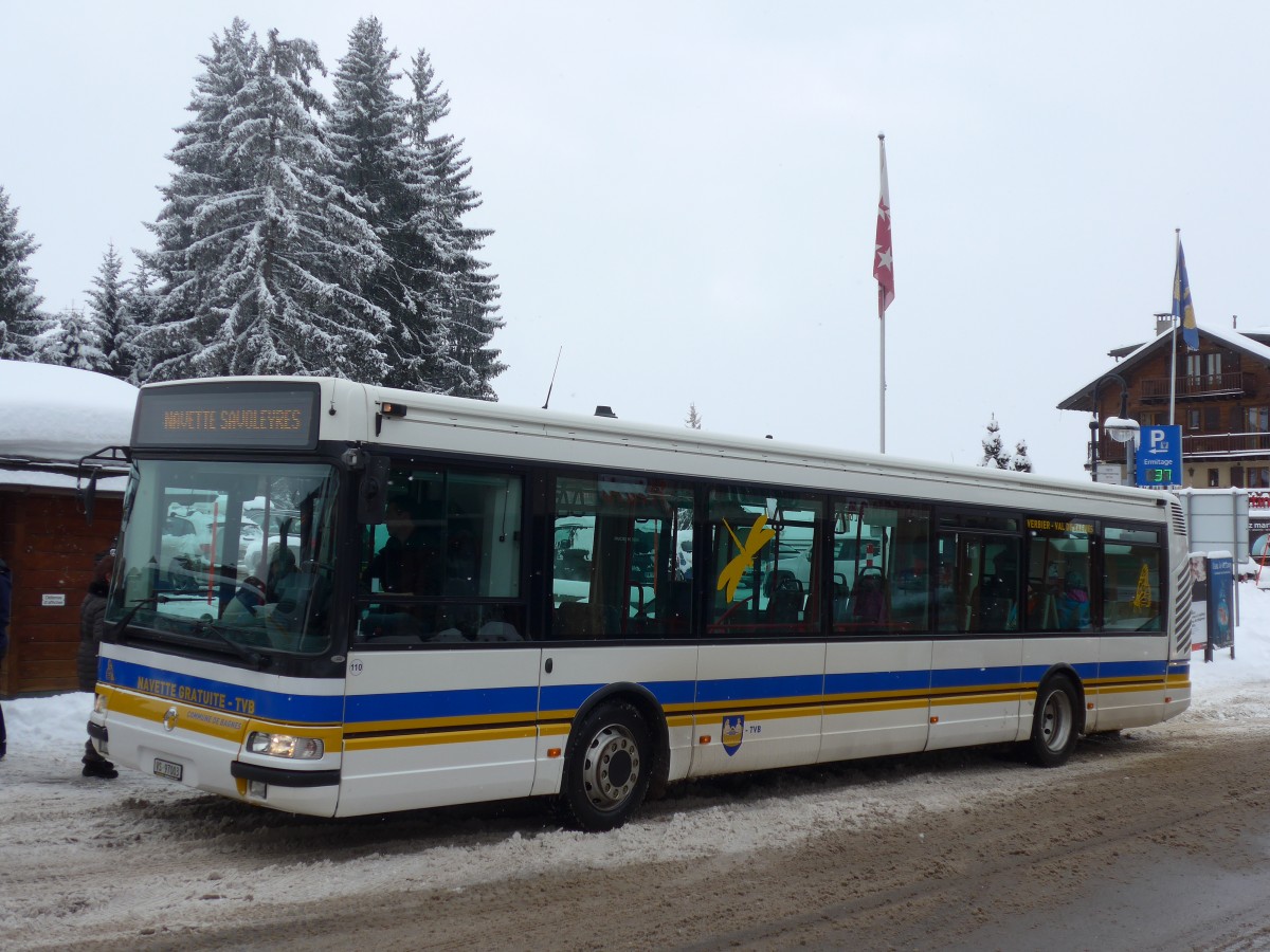 (158'803) - TMR Martigny - Nr. 110/VS 97'003 - Irisbus am 22. Februar 2015 in Verbier, Parking Ermitage