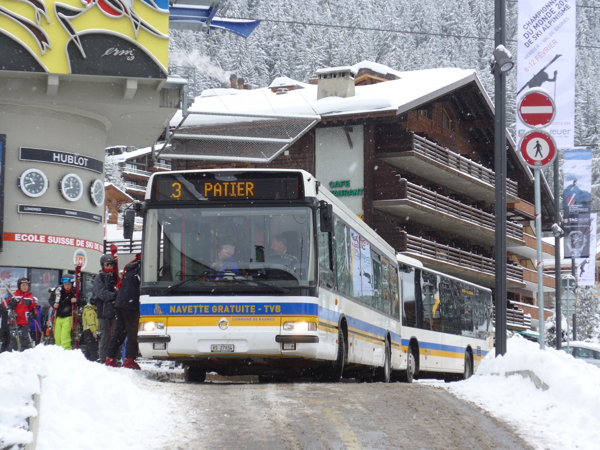 (158'813) - TMR Martigny - Nr. 108/VS 27'934 - Irisbus am 22. Februar 2015 in Verbier, Mdran