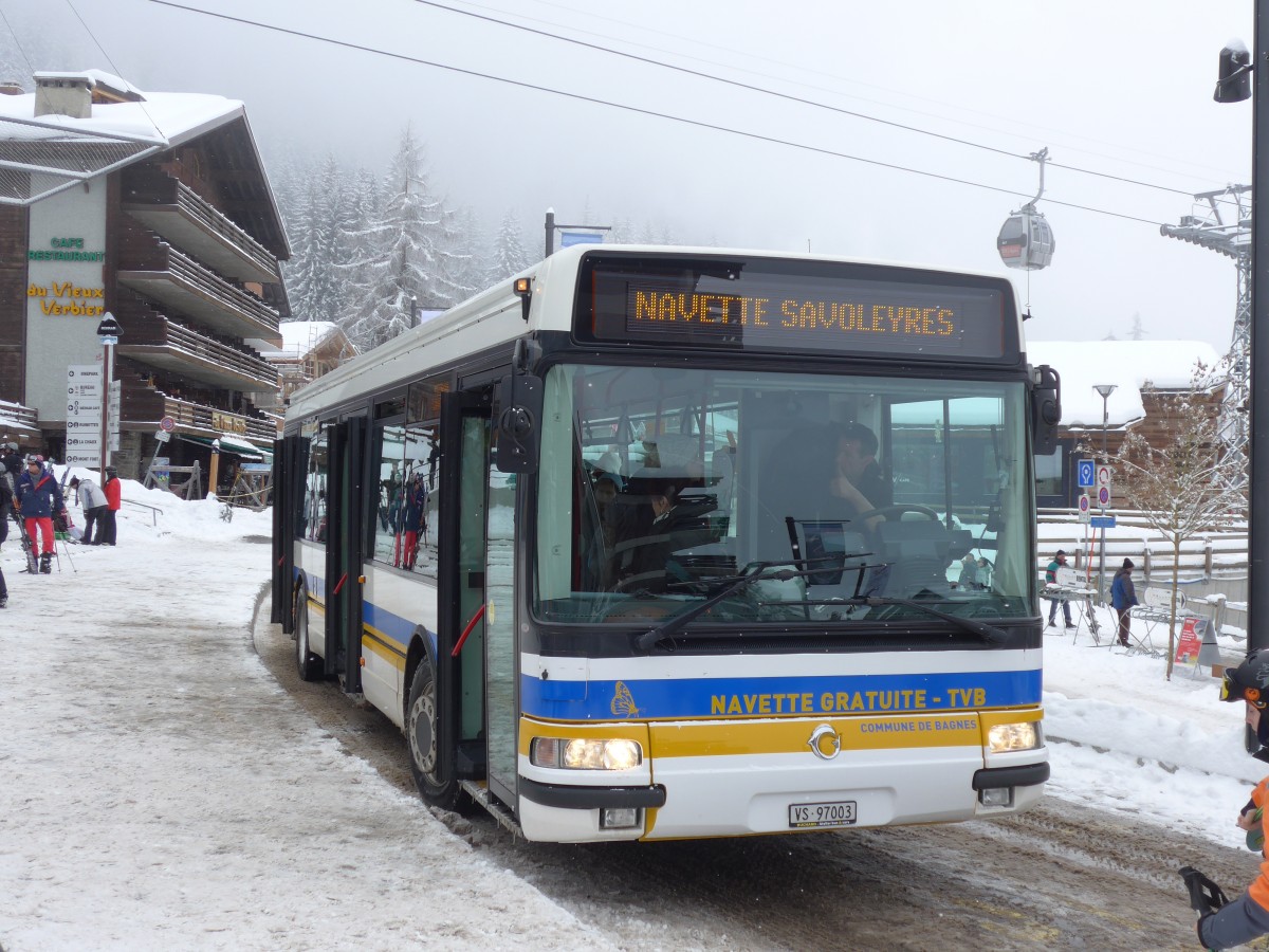 (158'817) - TMR Martigny - Nr. 110/VS 97'003 - Irisbus am 22. Februar 2015 in Verbier, Mdran