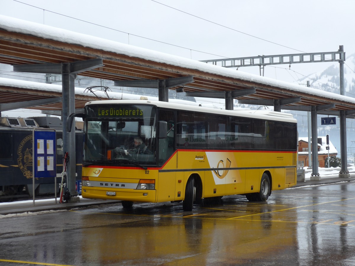 (158'870) - Kbli, Gstaad - Nr. 2/BE 235'726 - Setra am 23. Februar 2015 beim Bahnhof Gstaad