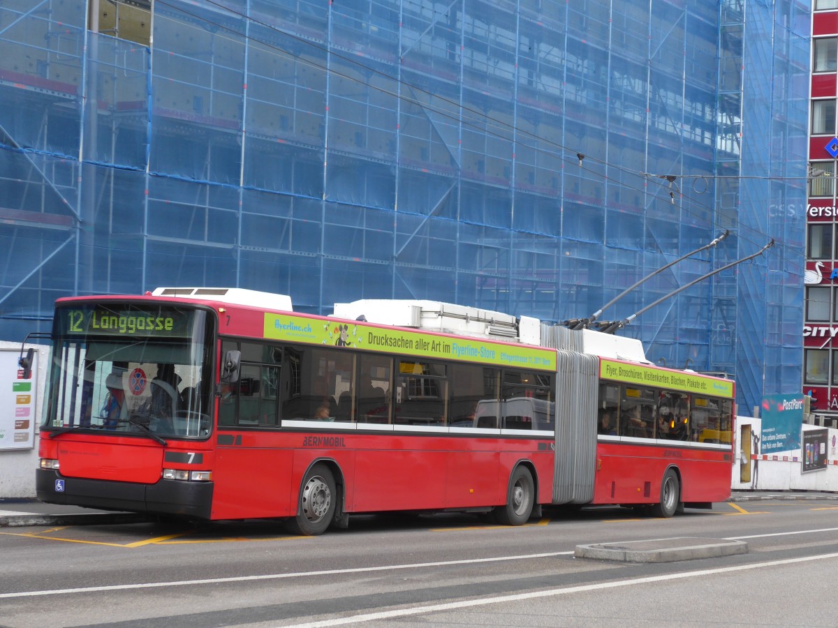 (158'935) - Bernmobil, Bern - Nr. 7 - NAW/Hess Gelenktrolleybus am 2. Mrz 2015 in Bern, Schanzenstrasse
