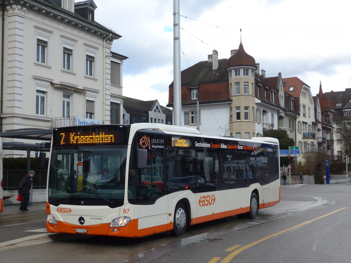 (159'019) - BSU Solothurn - Nr. 87/SO 172'087 - Mercedes am 2. Mrz 2015 beim Hauptbahnhof Solothurn