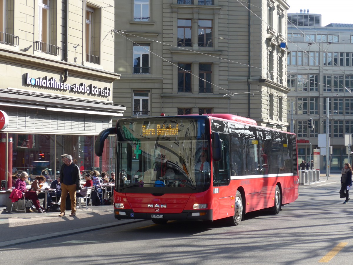 (159'033) - Bernmobil, Bern - Nr. 414/BE 716'414 - MAN am 9. Mrz 2015 in Bern, Hirschengraben