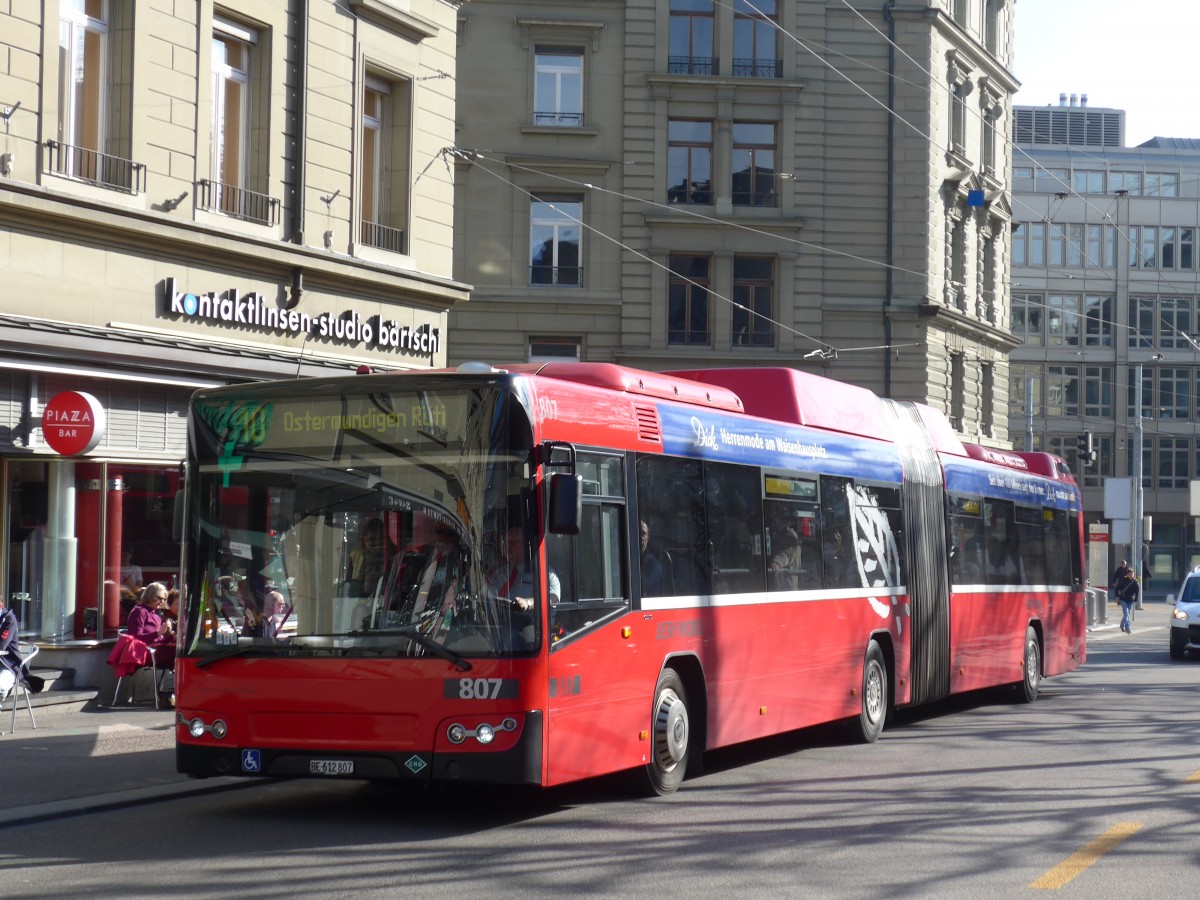 (159'034) - Bernmobil, Bern - Nr. 807/BE 612'807 - Volvo am 9. Mrz 2015 in Bern, Hirschengraben