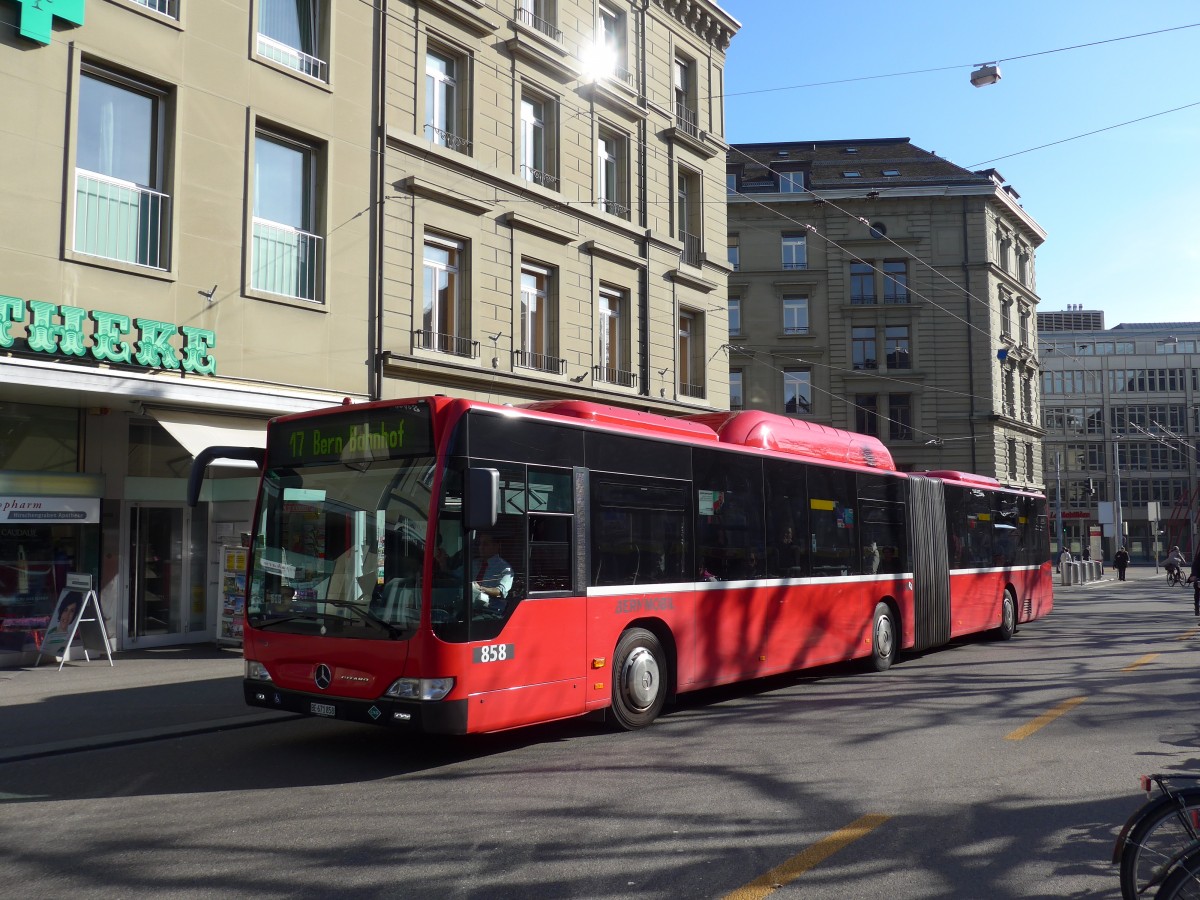 (159'036) - Bernmobil, Bern - Nr. 858/BE 671'858 - Mercedes am 9. Mrz 2015 in Bern, Hirschengraben