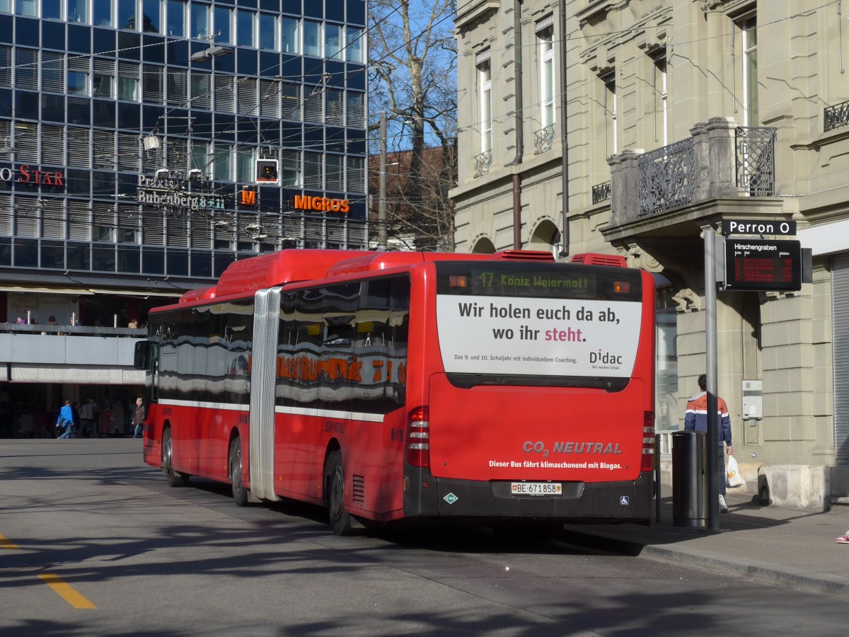 (159'037) - Bernmobil, Bern - Nr. 858/BE 671'858 - Mercedes am 9. Mrz 2015 in Bern, Hirschengraben