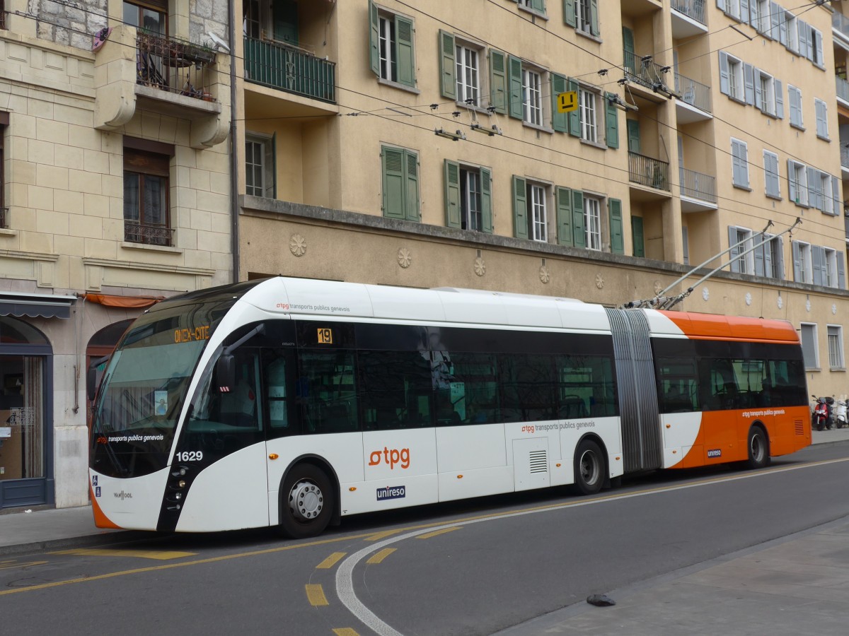 (159'118) - TPG Genve - Nr. 1629 - Van Hool Gelenktrolleybus am 14. Mrz 2015 in Genve, Jonction